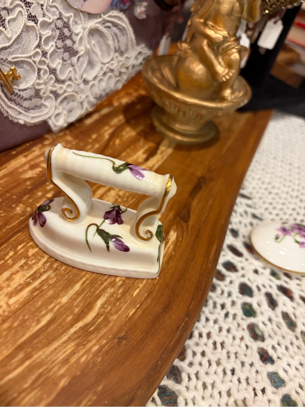 Hammersley Bone China Floral Press Handle with Gold Trim
